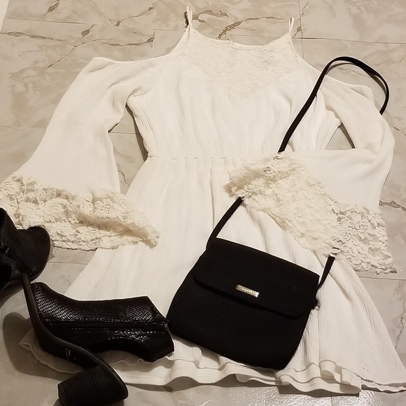 Rock 47 Dresses & Skirts - Rock 47 by Wrangler White Cold Shoulder Dress